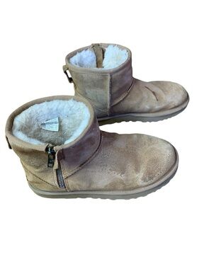 UGG Classic Mini Side Zip Boots - Chestnut Suede - Women's 8